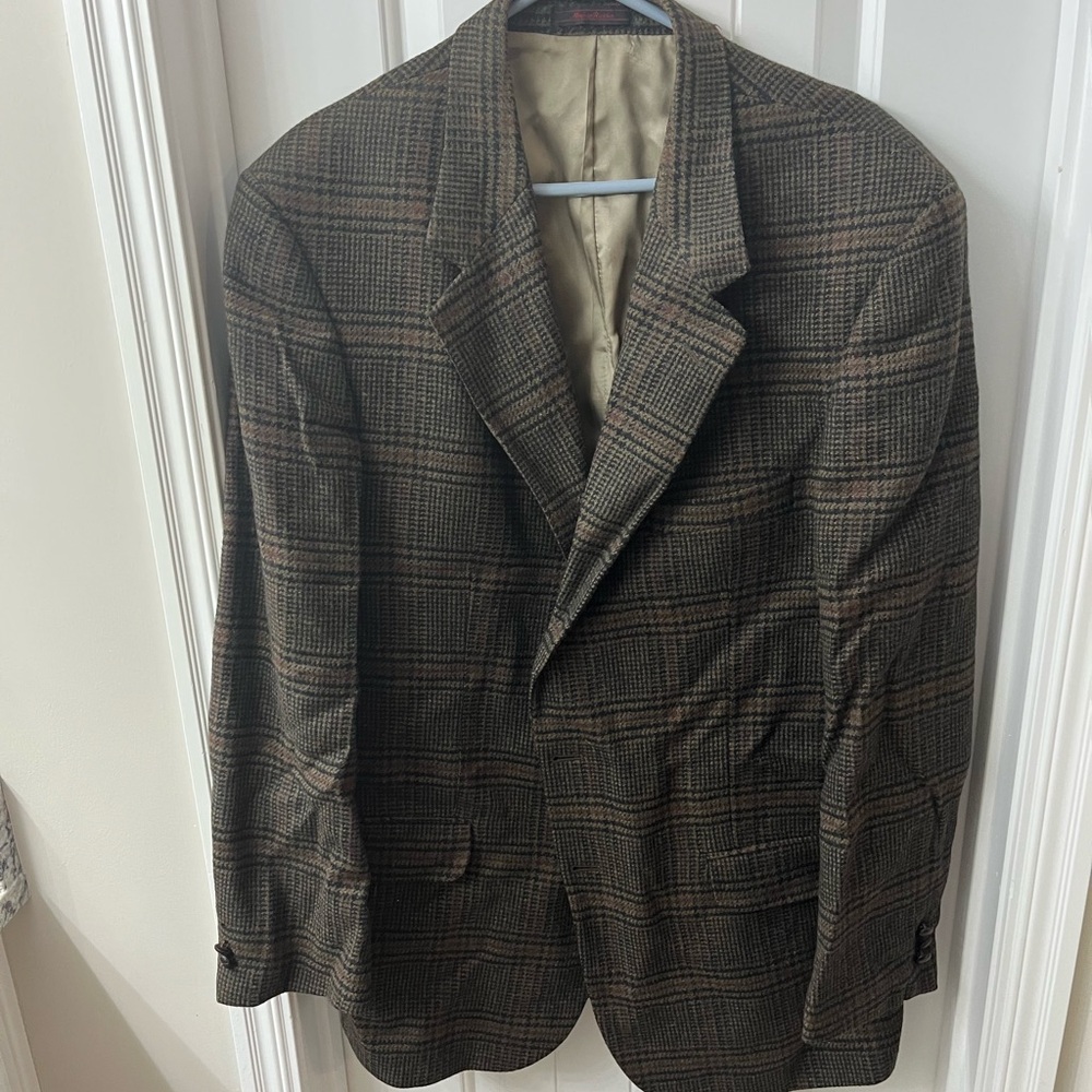 Vintage Sutter & Grant Plaid Wool Sport Coat Blazer